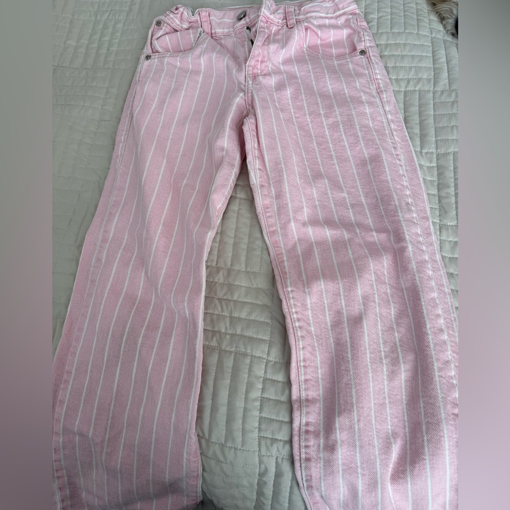 Zara Light Pink & White Jeans